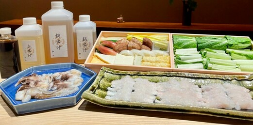 鳥貝と鱧のしゃぶしゃぶ