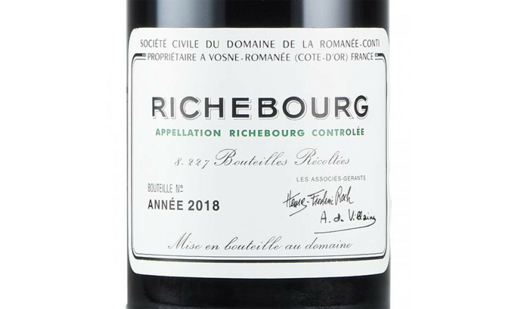 ブルゴーニュ・赤】ロマネコンティ リシュブール 2018 DRC Richebourg